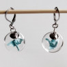 Earrings Crane in glassball -waterblue