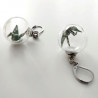 Earrings Crane in glassball -green