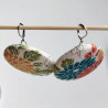 Covered button earrings- Big Chrysanthenum