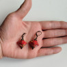 Earrings origami Pyramid Red