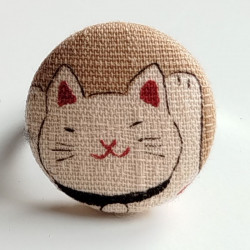 Anello Bottone Gatto beige