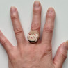 Button Ring Cat manekineko beige