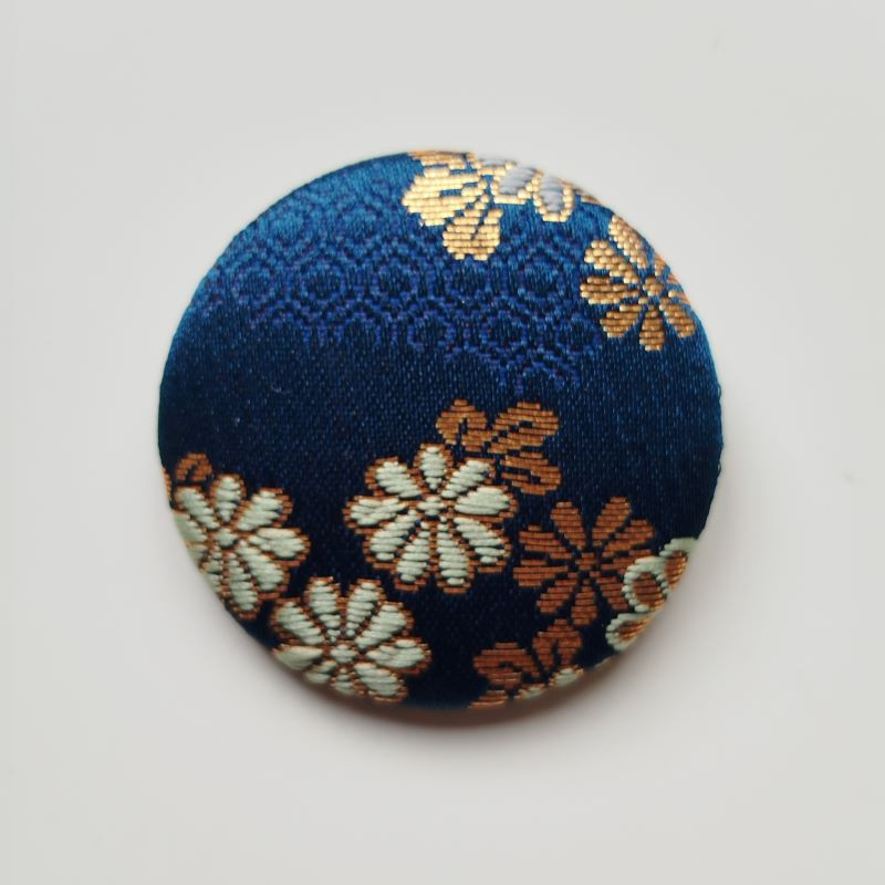 Covered button pin 5cm Bluegreen