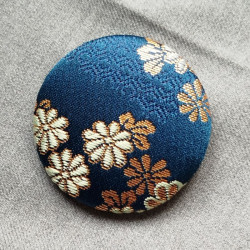 Covered button pin 5cm Bluegreen