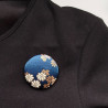 Covered button pin 5cm Bluegreen