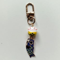 keyring Manekineko and carp