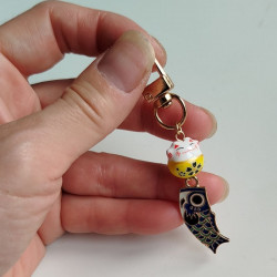 keyring Manekineko and carp