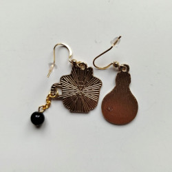 Earrings Cat enamel -black