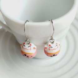 Earrings Manekineko Pink