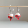 Earrings Manekineko Red