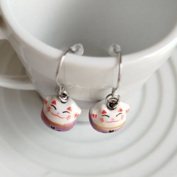 Earrings Manekineko Light Purple