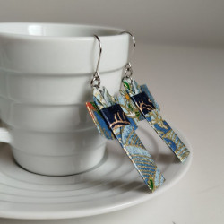 Earrings origami Kimono smokyblue