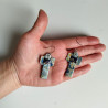 Earrings origami Kimono smokyblue