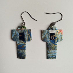 Earrings origami Kimono smokyblue