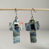 Earrings origami Kimono smokyblue