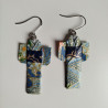 Earrings origami Kimono smokyblue