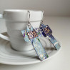 Earrings origami Kimono Navy