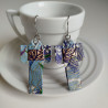 Earrings origami Kimono Navy