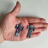 Earrings origami Kimono Navy