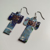 Earrings origami Kimono Navy