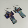 Earrings origami Kimono Navy