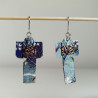 Earrings origami Kimono Navy