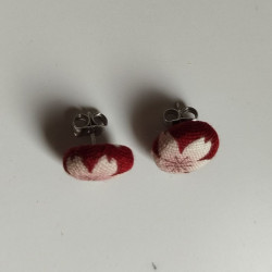 Covered button earrings -Cherry blossoms