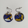 Circle Paper earrings Crane navy