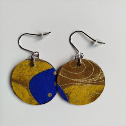 Circle Paper earrings Crane navy