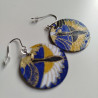 Circle Paper earrings Crane navy