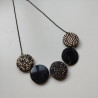 Circle beads and paper short necklace