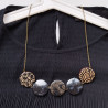 Circle beads and paper short necklace