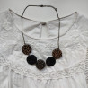 Circle beads and paper short necklace