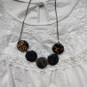 Circle beads and paper short necklace