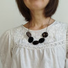 Circle beads and paper short necklace