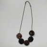 Circle beads and paper short necklace