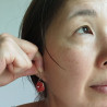 Plum flower earring -Red