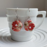 Plum flower earring -Red