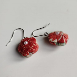 Plum flower earring -Red