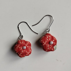 Plum flower earring -Red