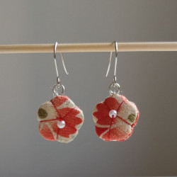 Plum flower earring -Red