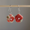 Plum flower earring -Red