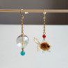 Earrings goldfish and bubble