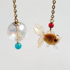 Earrings goldfish and bubble