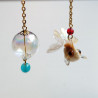 Earrings goldfish and bubble