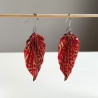 Earrings origami Leaf Seigaiha waves