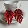 Earrings origami Leaf Seigaiha waves