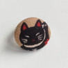 Button Ring Cat manekineko black