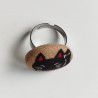 Button Ring Cat manekineko black