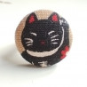 Button Ring Cat manekineko black